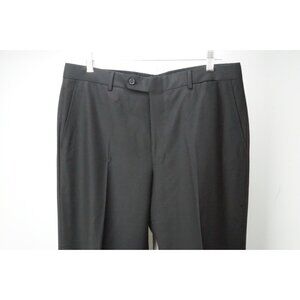 Burberry London Black S100s 100% Wool Mens Pants Trousers Sz 52 EU NEW